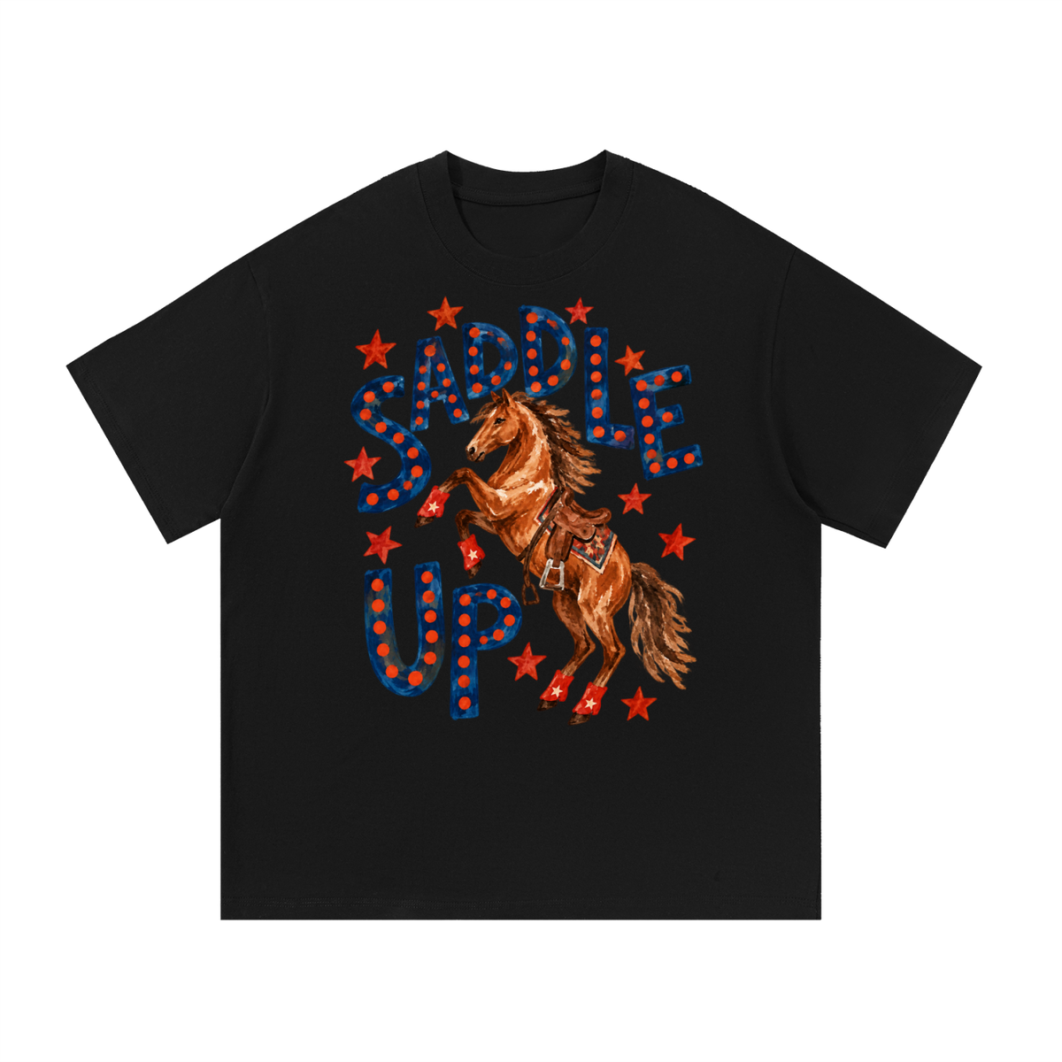 Saddle Up Vintage Western Marquee Graphic Tee