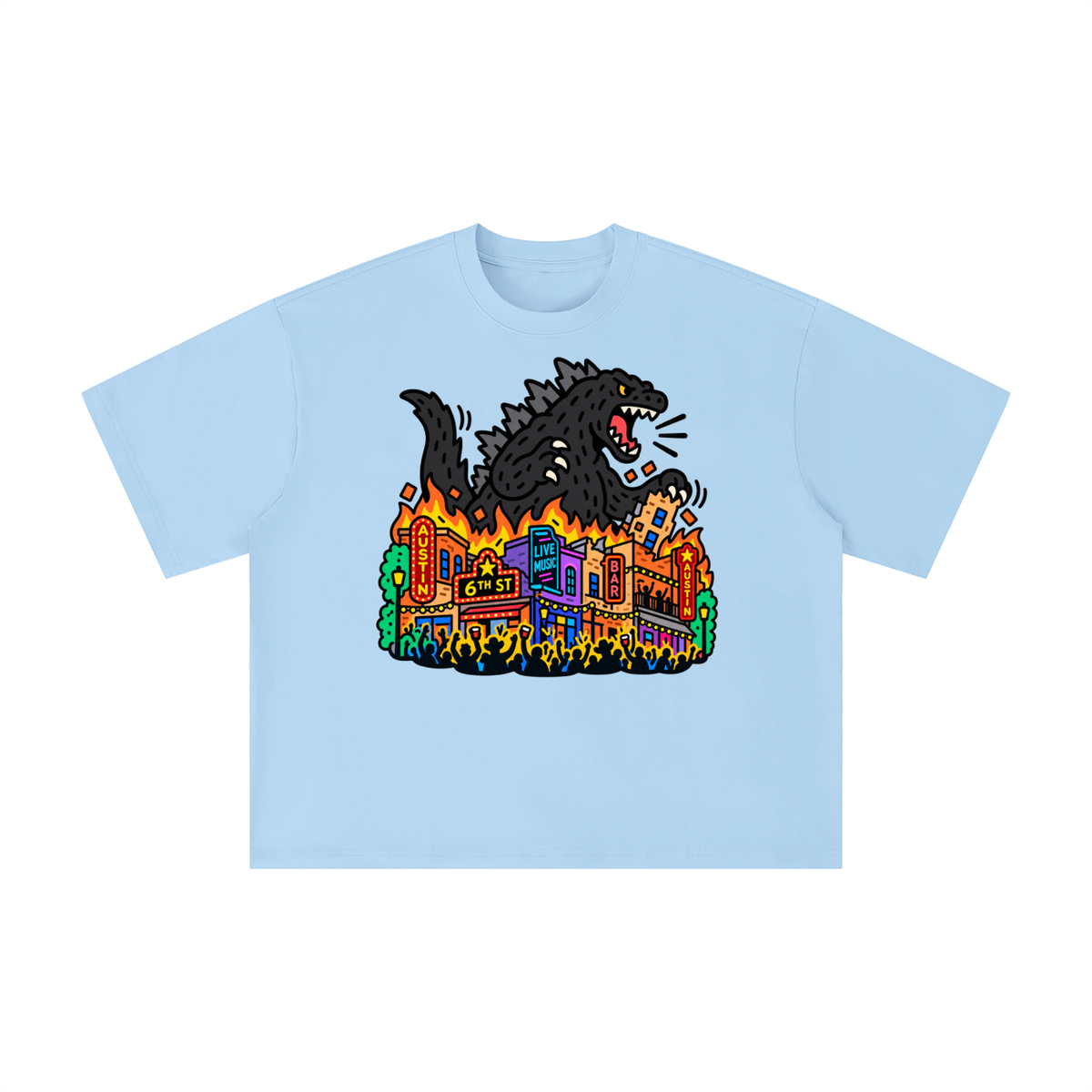 Austin 6th Street Kaiju Monster Graphic Tee