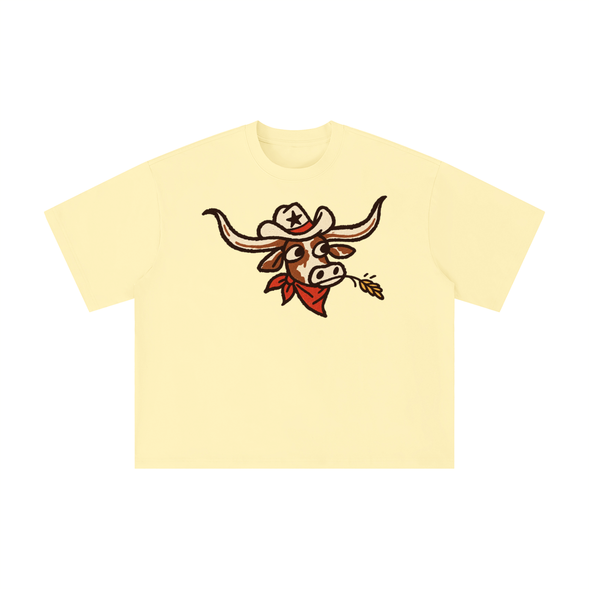 Texas Longhorn Cowboy Doodle Graphic Tee