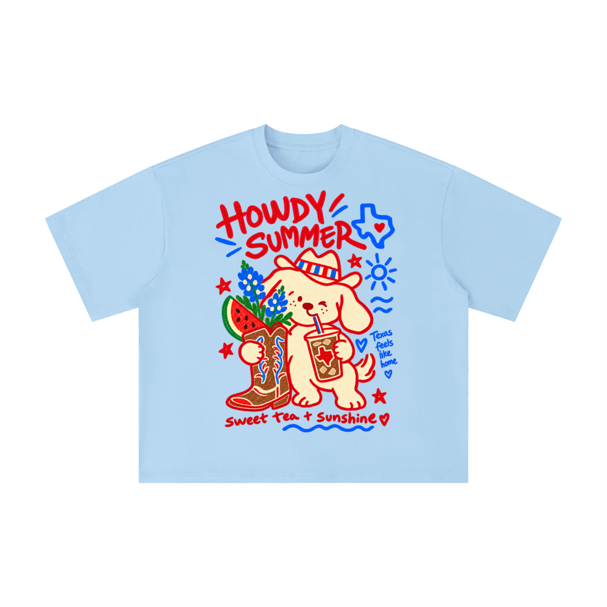 Howdy Summer Texas Puppy Graphic Tee