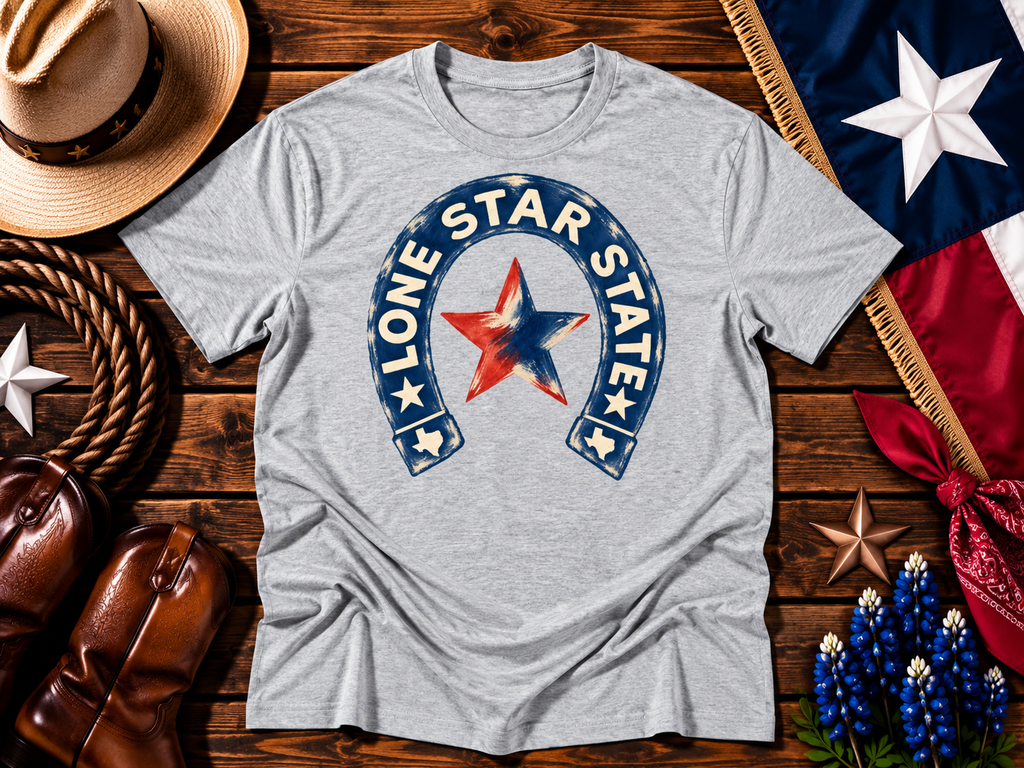 Lone Star State Vintage Horseshoe Graphic Tee