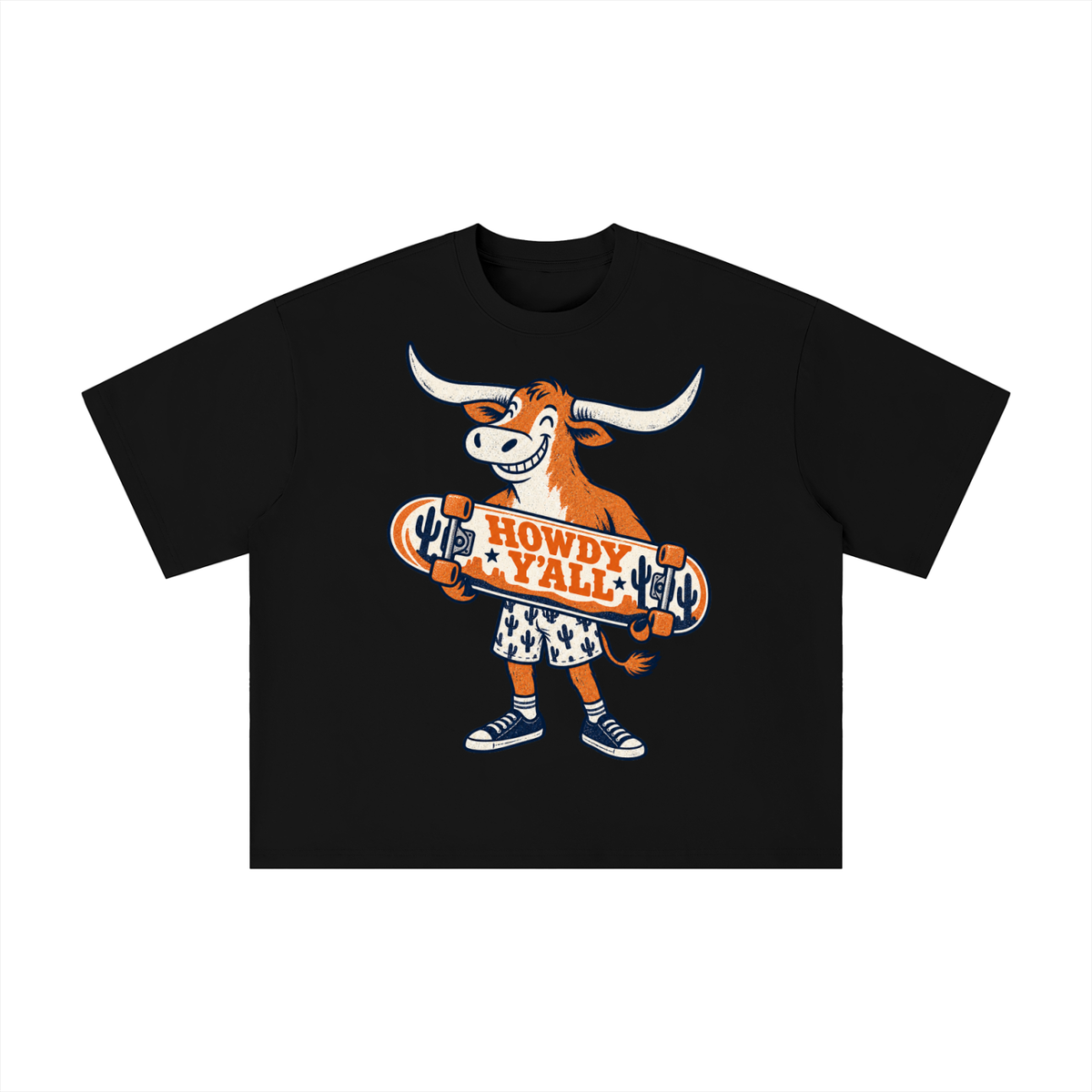 Howdy Y’all Longhorn Skateboard Graphic Tee