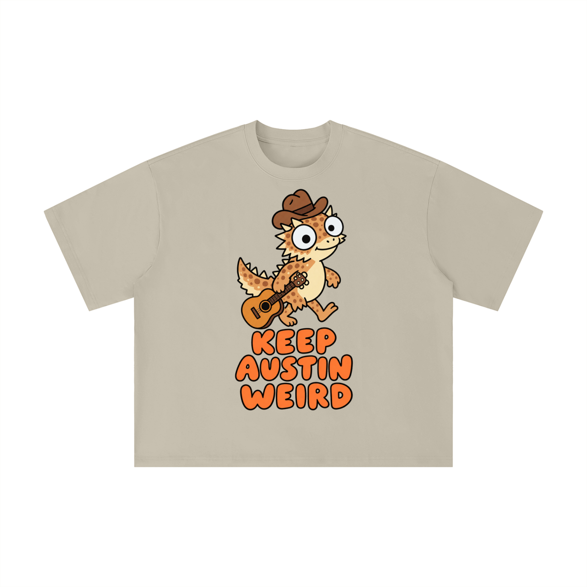 Keep Austin Weird Horned Lizard Guitar Tee – Funny Texas Cowboy Shirt