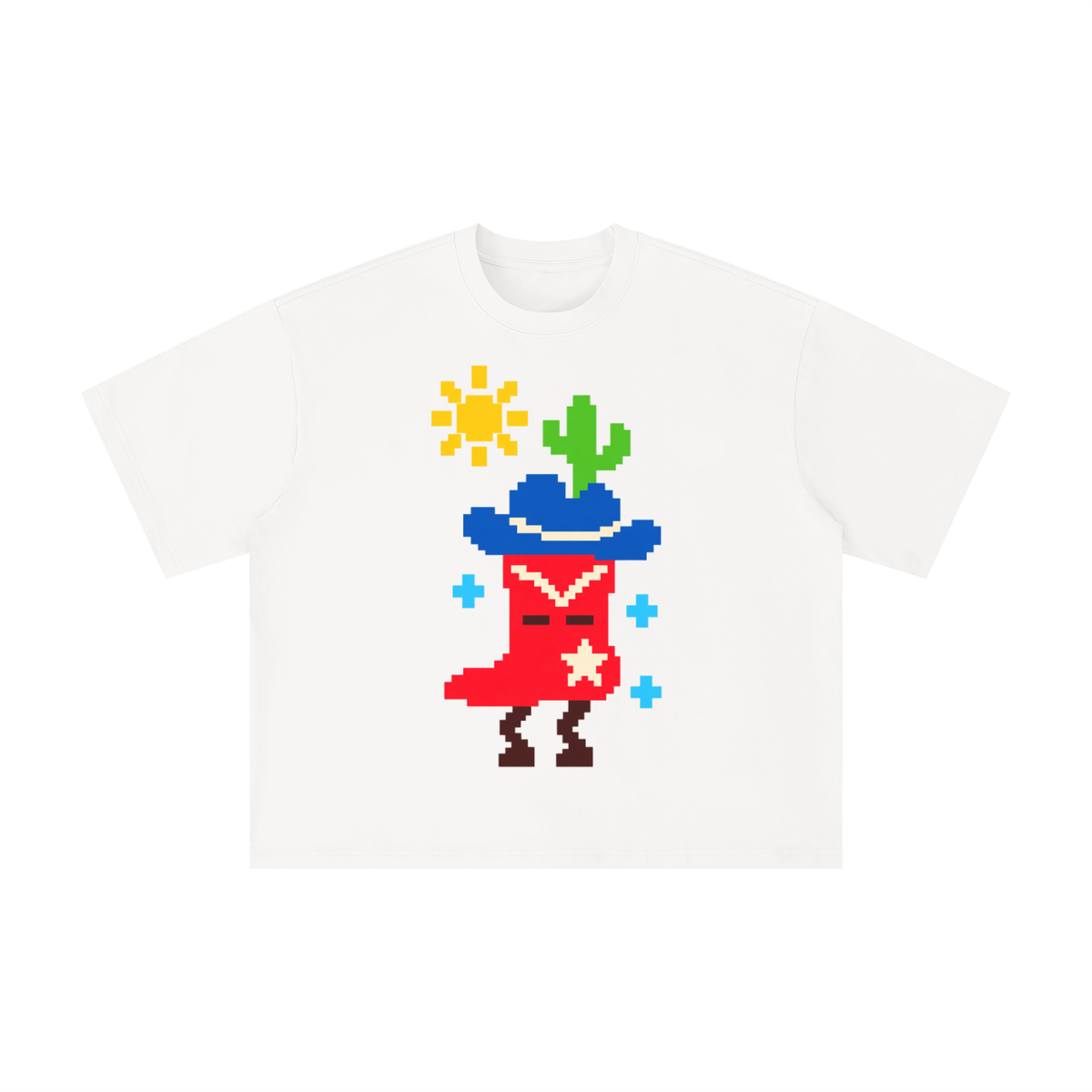 Pixel Texas Cowboy Boot Graphic Tee