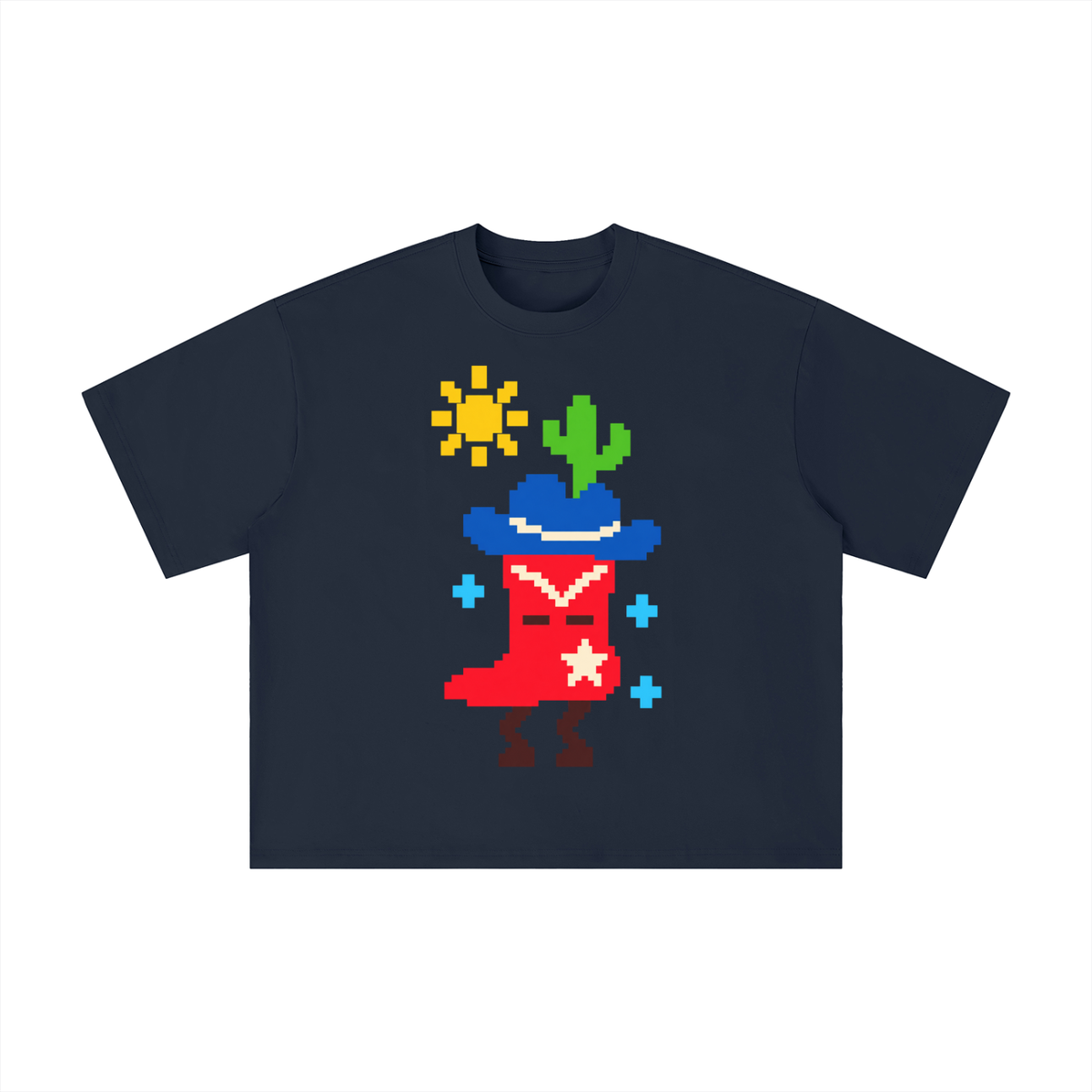 Pixel Texas Cowboy Boot Graphic Tee