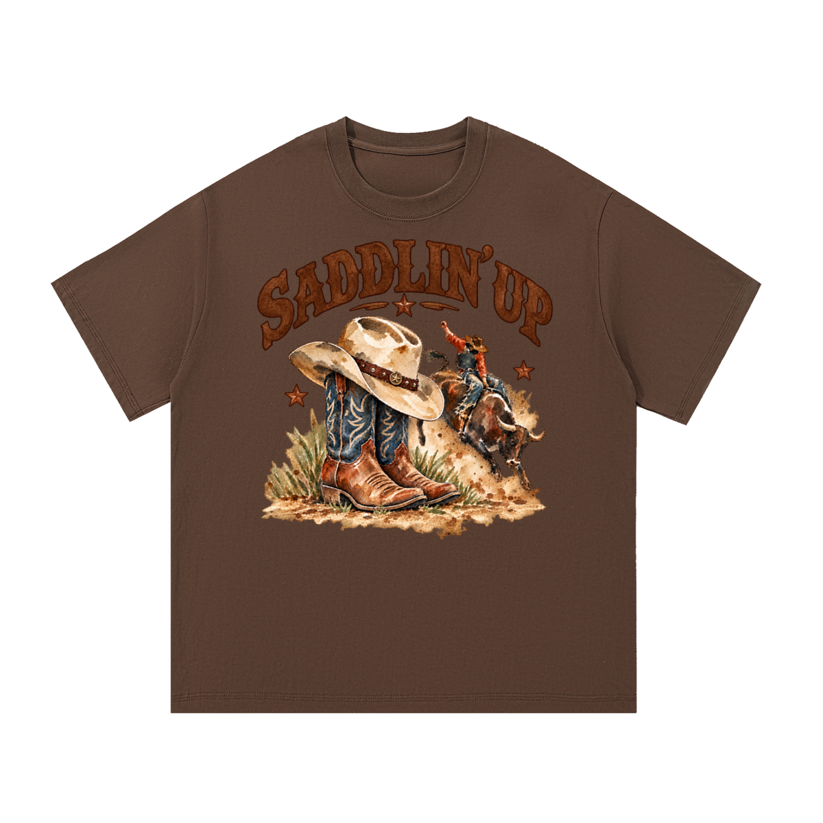 Saddlin’ Up Texas Bull Riding Graphic Tee