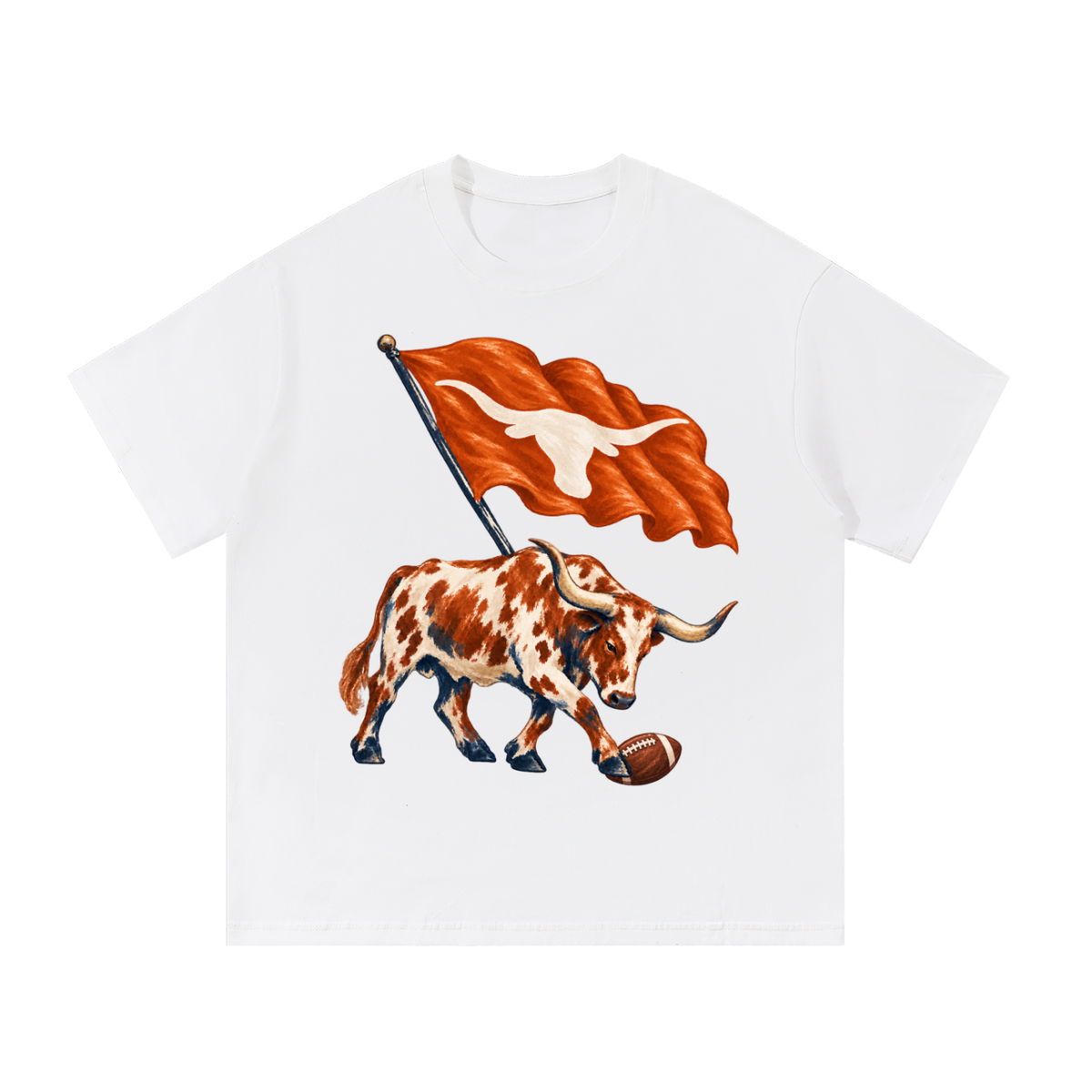 Texas Longhorn Football Flag Vintage T-Shirt INSPIRED NOT REAL MERCH