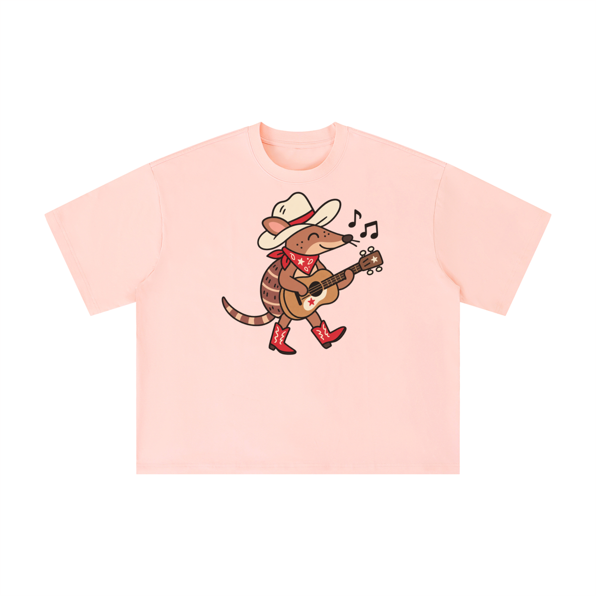 Texas Armadillo Guitar Cowboy Graphic Tee