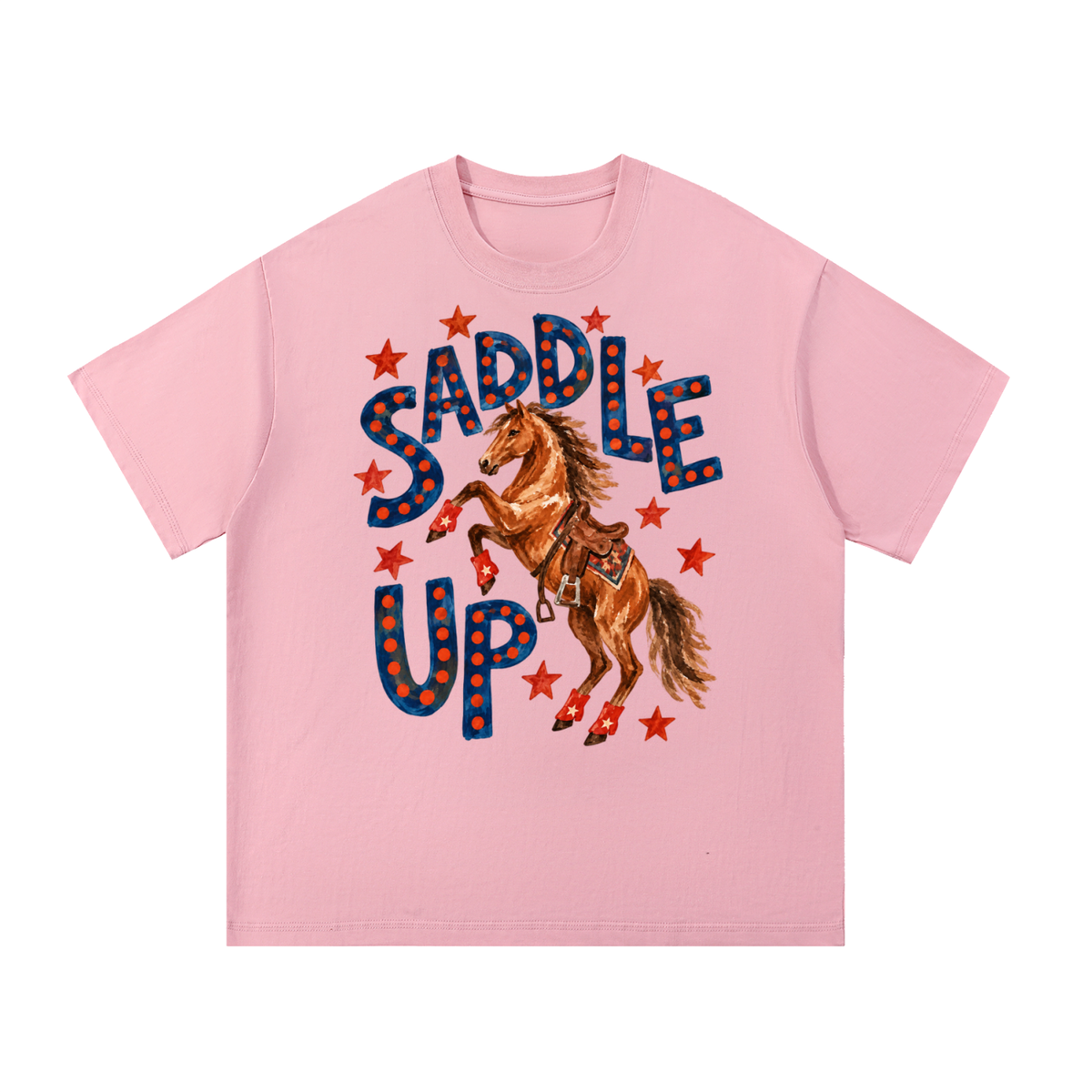 Saddle Up Vintage Western Marquee Graphic Tee