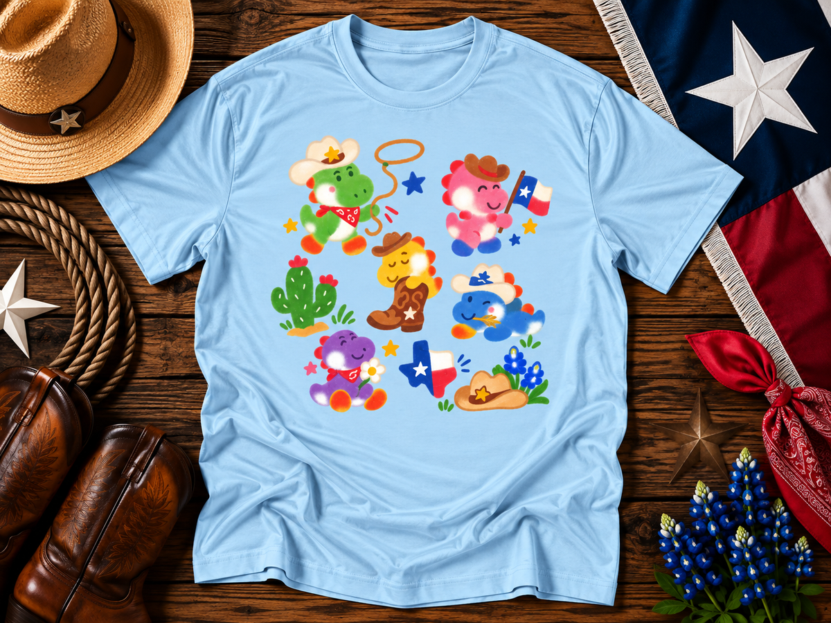Texas Cowboy Dino Crew Graphic Tee