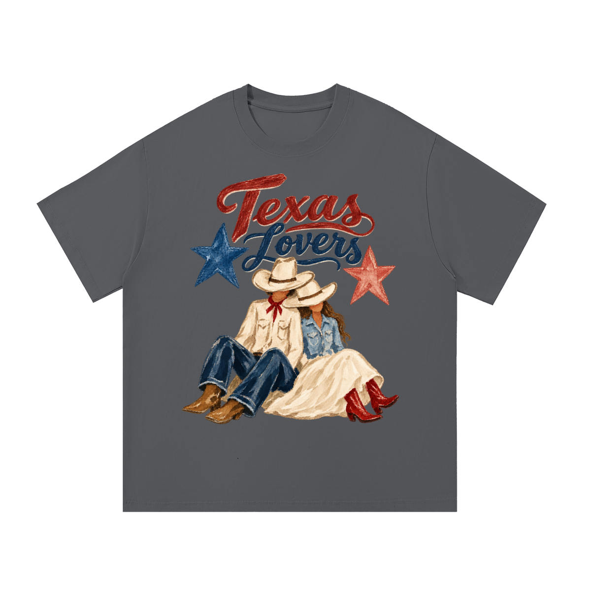 Texas Lovers Western Couple Graphic Tee