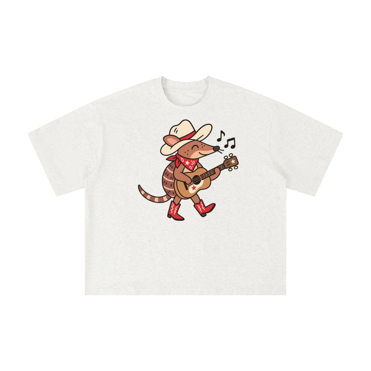 Texas Armadillo Guitar Cowboy Graphic Tee