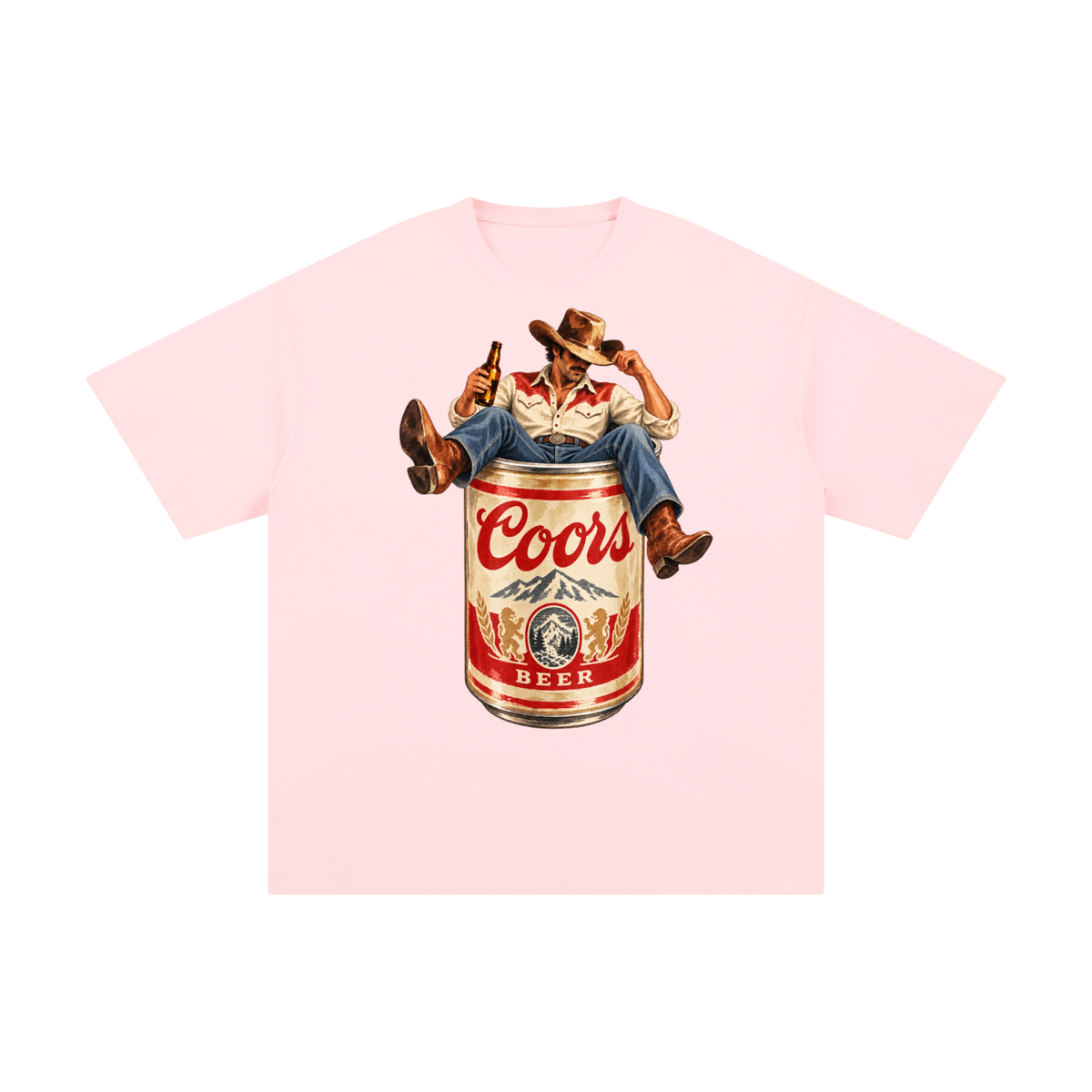 Vintage Coors Cowboy Beer Can Graphic Tee