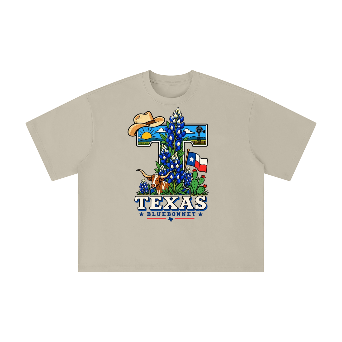 Texas Bluebonnet Longhorn Graphic Tee