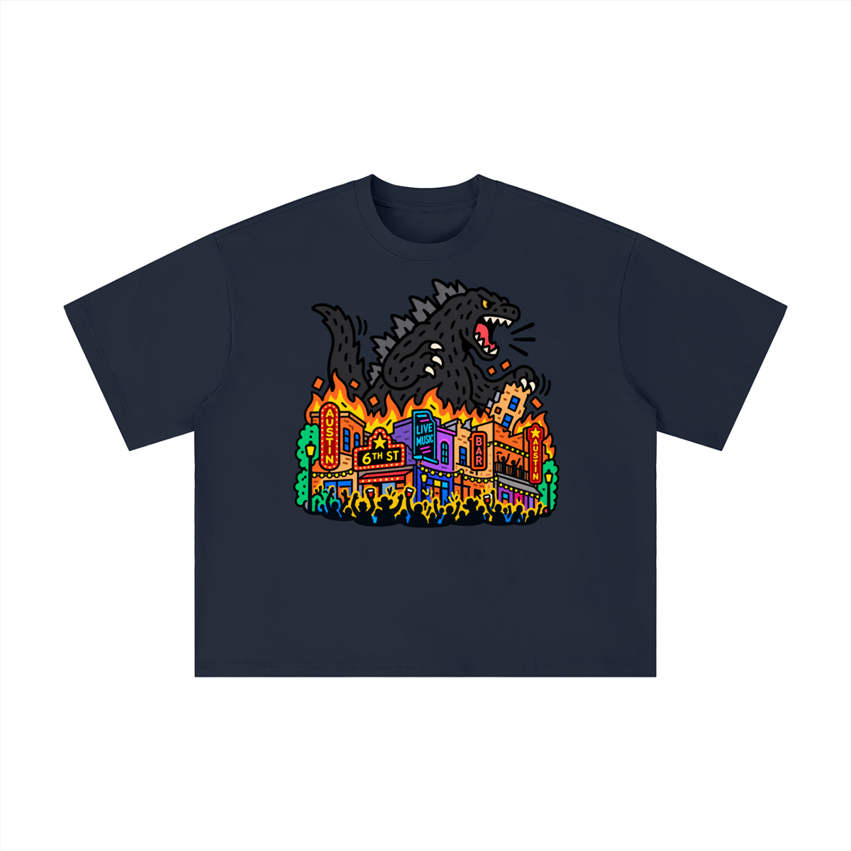 Austin 6th Street Kaiju Monster Graphic Tee