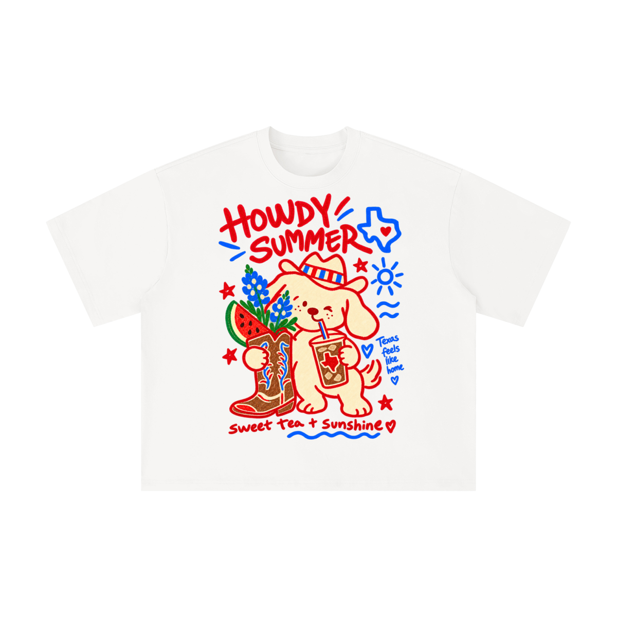 Howdy Summer Texas Puppy Graphic Tee