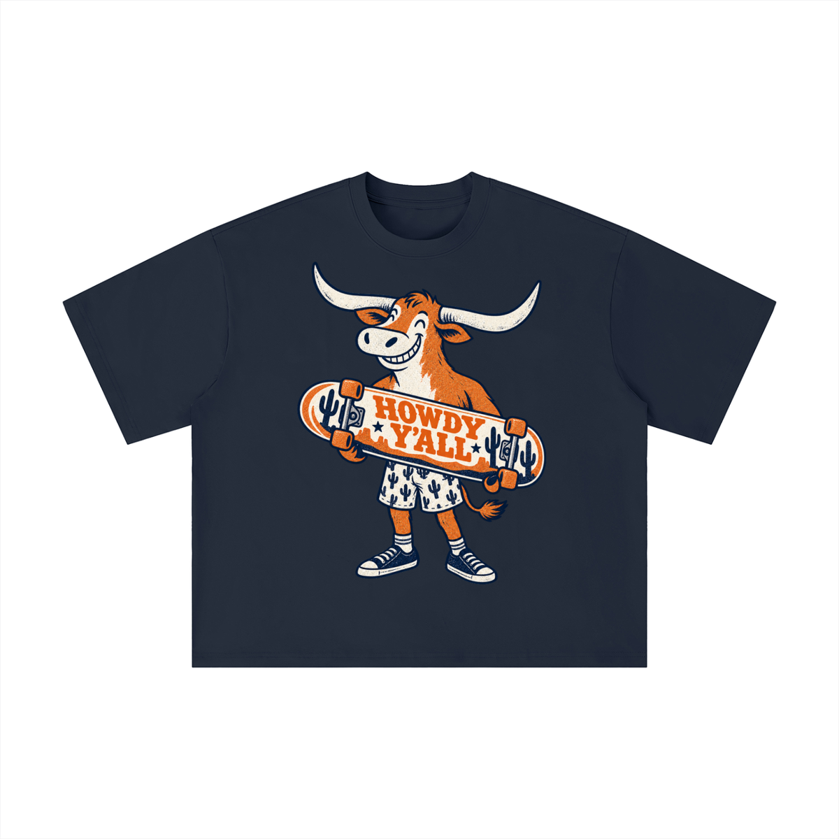 Howdy Y’all Longhorn Skateboard Graphic Tee