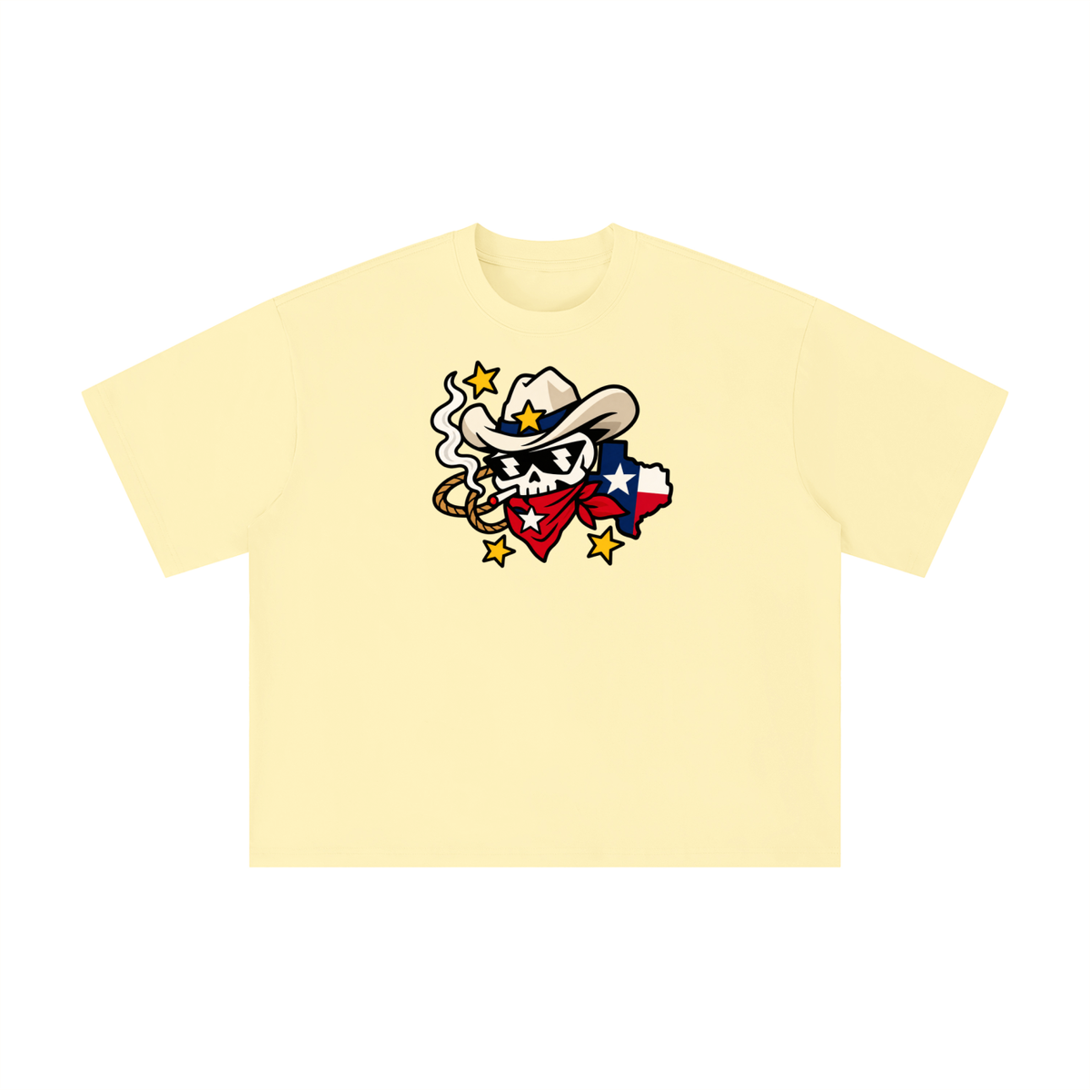 Texas Outlaw Skull Cowboy Graphic Tee