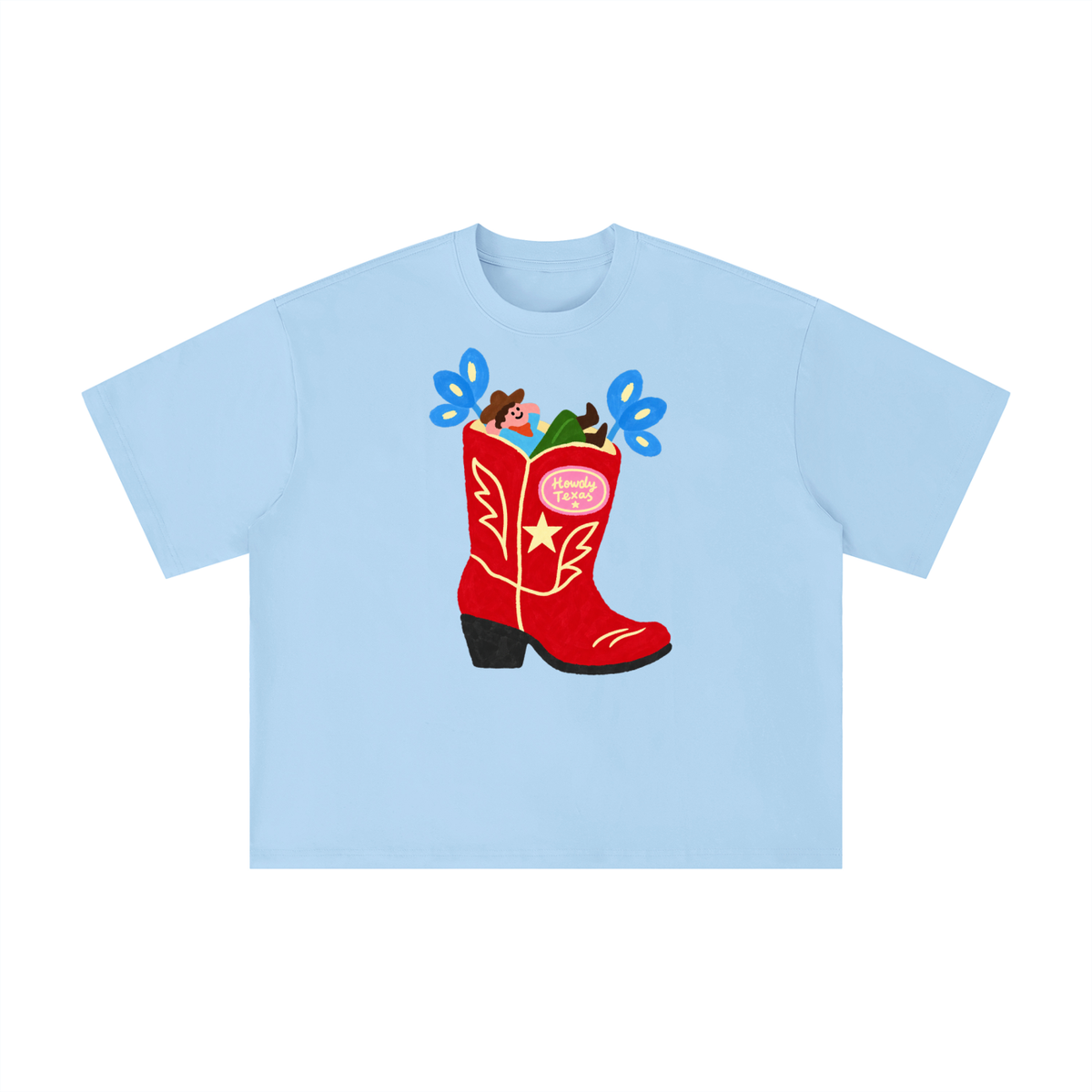 Howdy Texas Cowboy Boot Graphic Tee