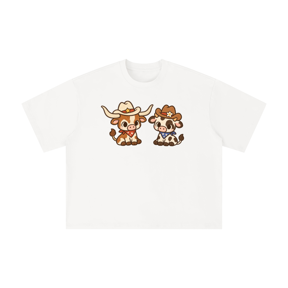 Cute Texas Longhorn & Cow Cowboy Graphic Tee