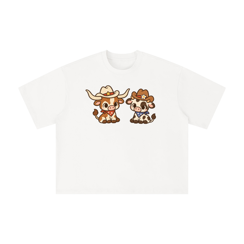 Cute Texas Longhorn & Cow Cowboy Graphic Tee