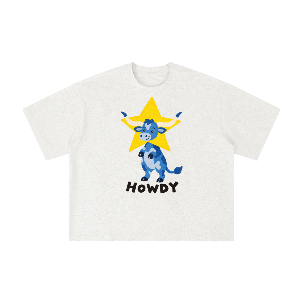 Howdy Blue Longhorn Texas Tee