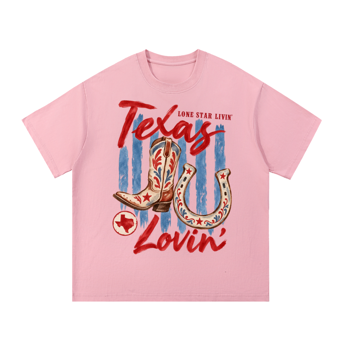 Texas Lovin’ Western Boots & Horseshoe Vintage T-Shirt