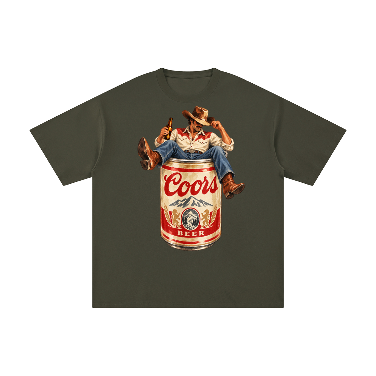 Vintage Coors Cowboy Beer Can Graphic Tee
