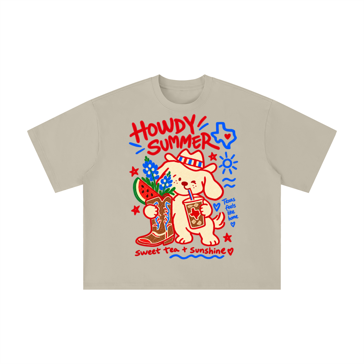 Howdy Summer Texas Puppy Graphic Tee