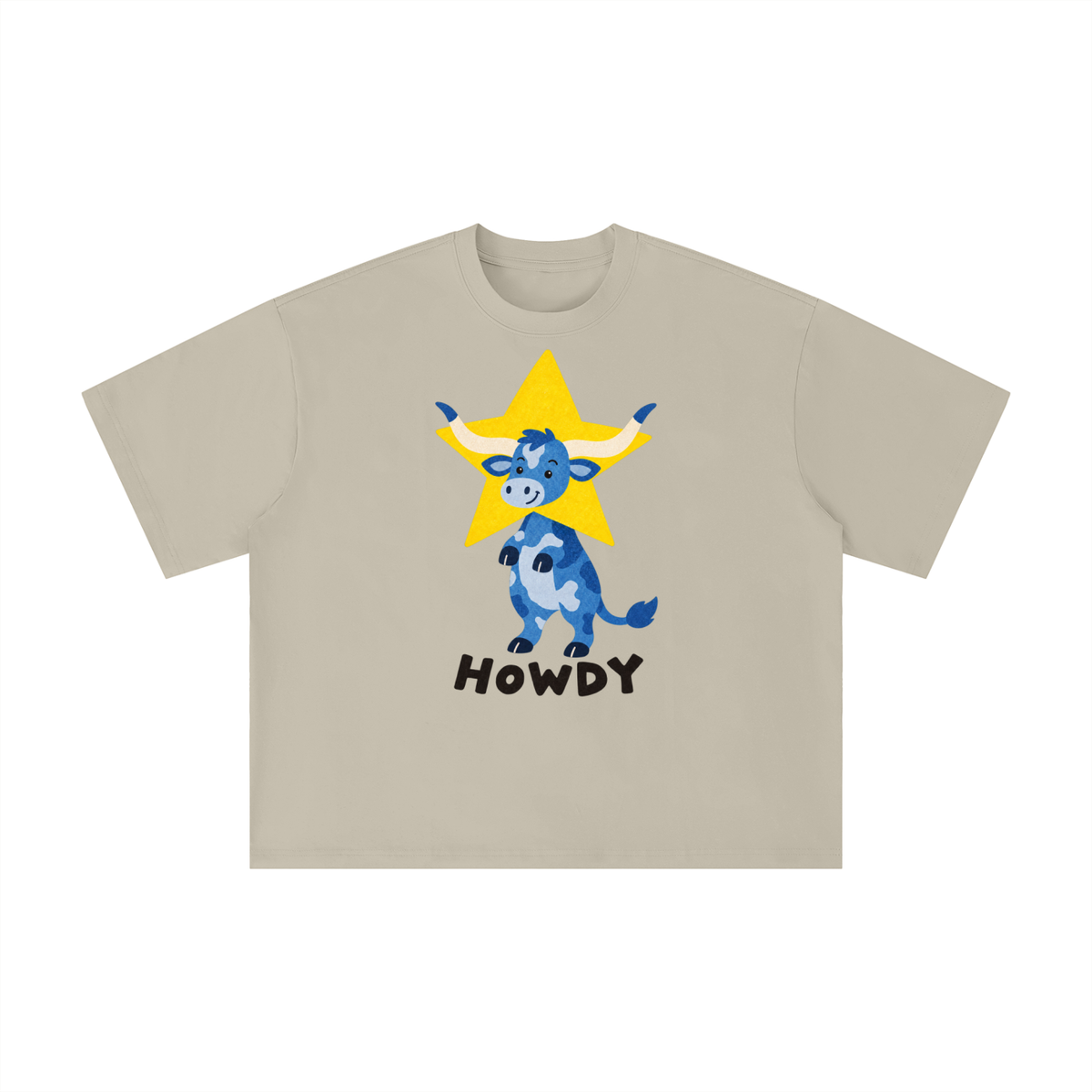 Howdy Blue Longhorn Texas Tee