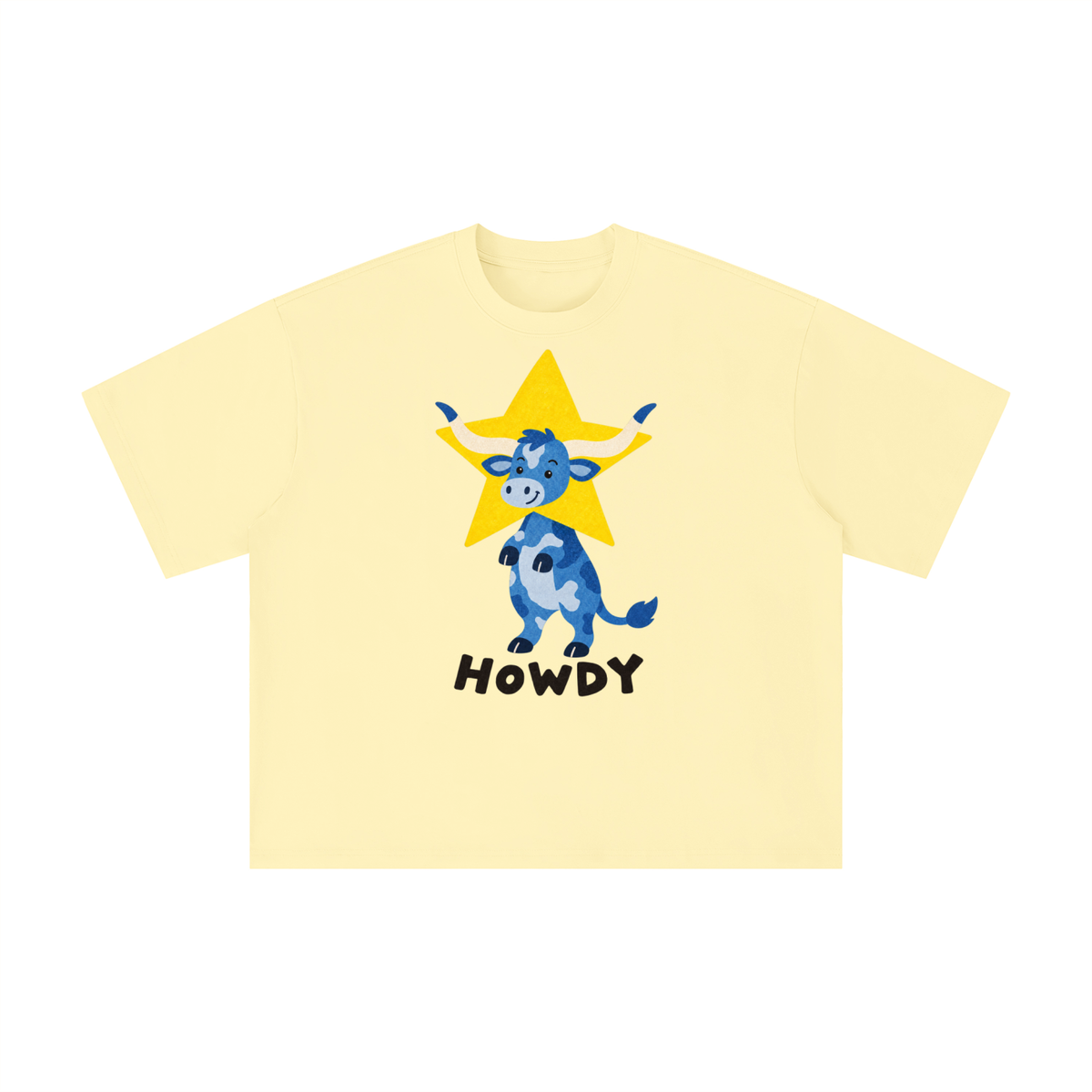 Howdy Blue Longhorn Texas Tee