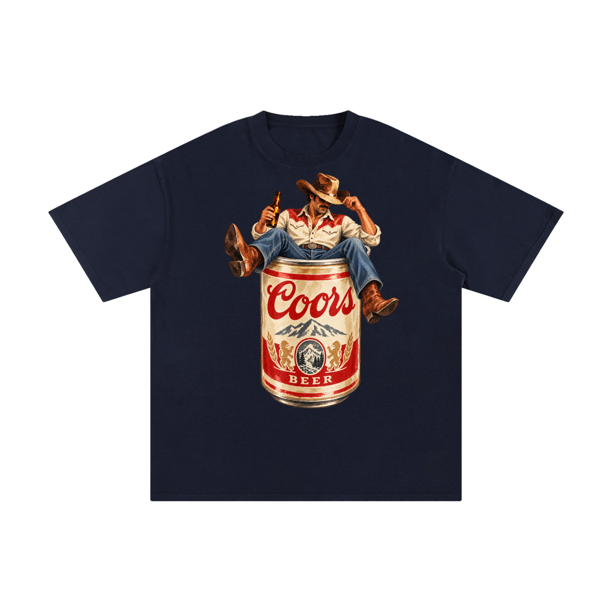 Vintage Coors Cowboy Beer Can Graphic Tee