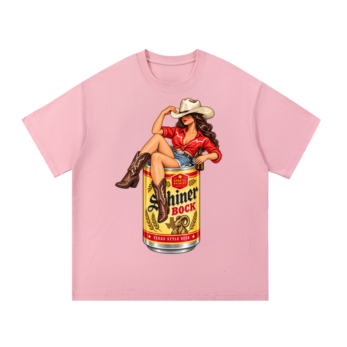 Shiner Bock Texas Cowgirl Vintage Graphic Tee