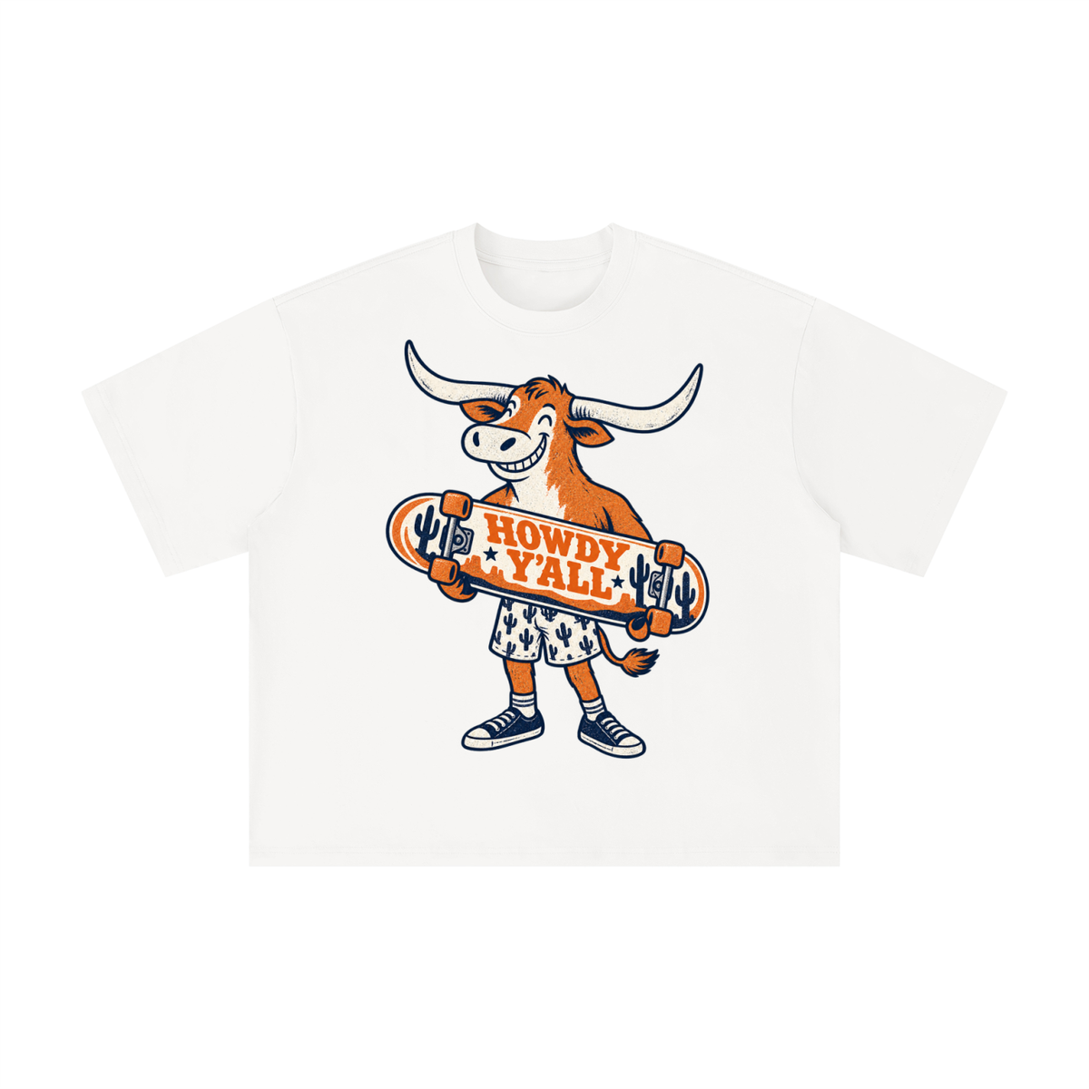 Howdy Y’all Longhorn Skateboard Graphic Tee