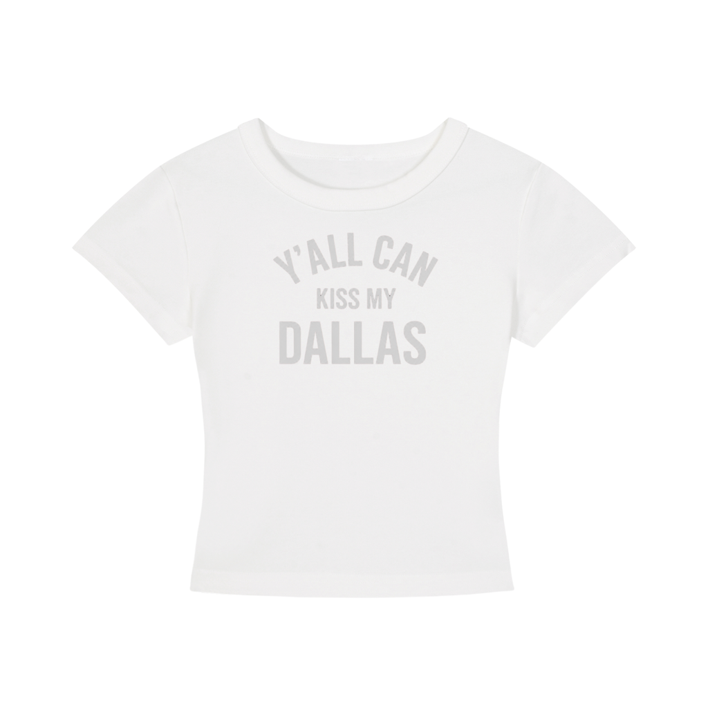 1st  Yall can kiss my dallas - Women's Cropped T-Shirt