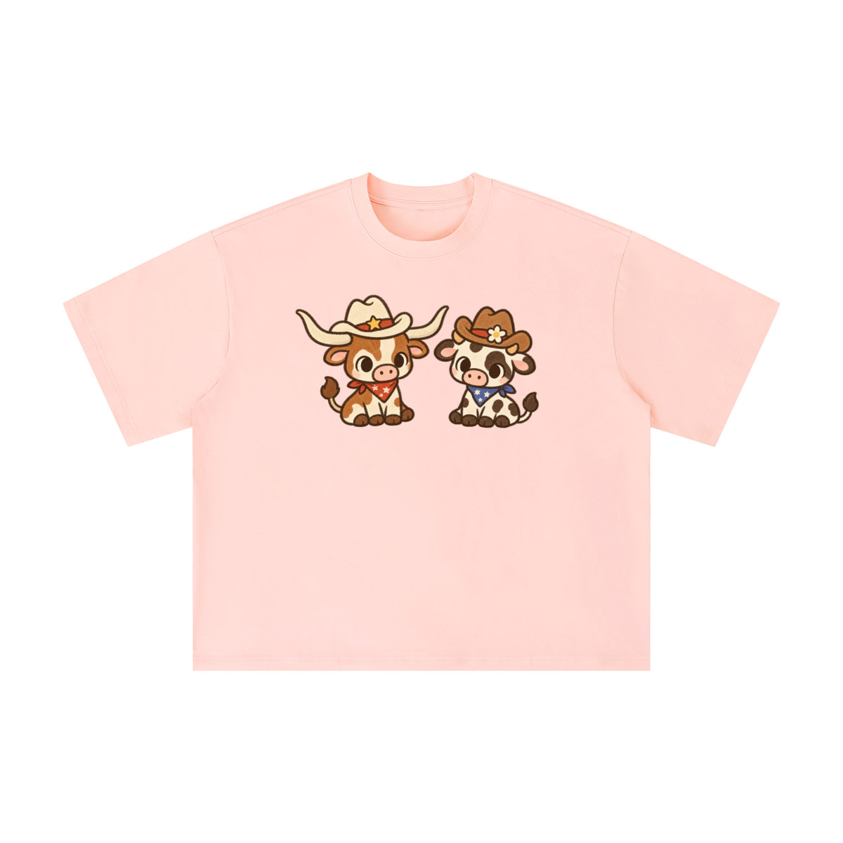 Cute Texas Longhorn & Cow Cowboy Graphic Tee