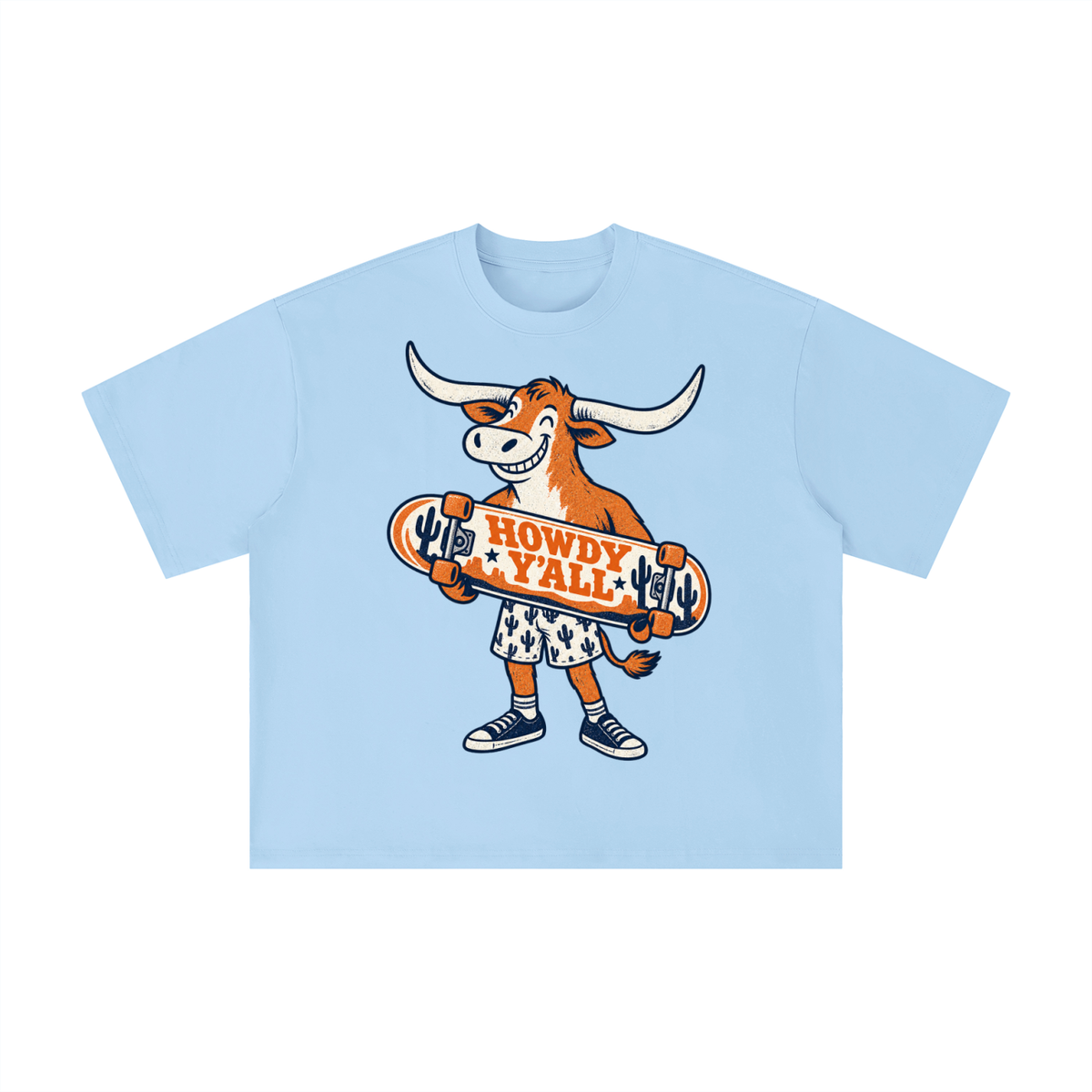 Howdy Y’all Longhorn Skateboard Graphic Tee