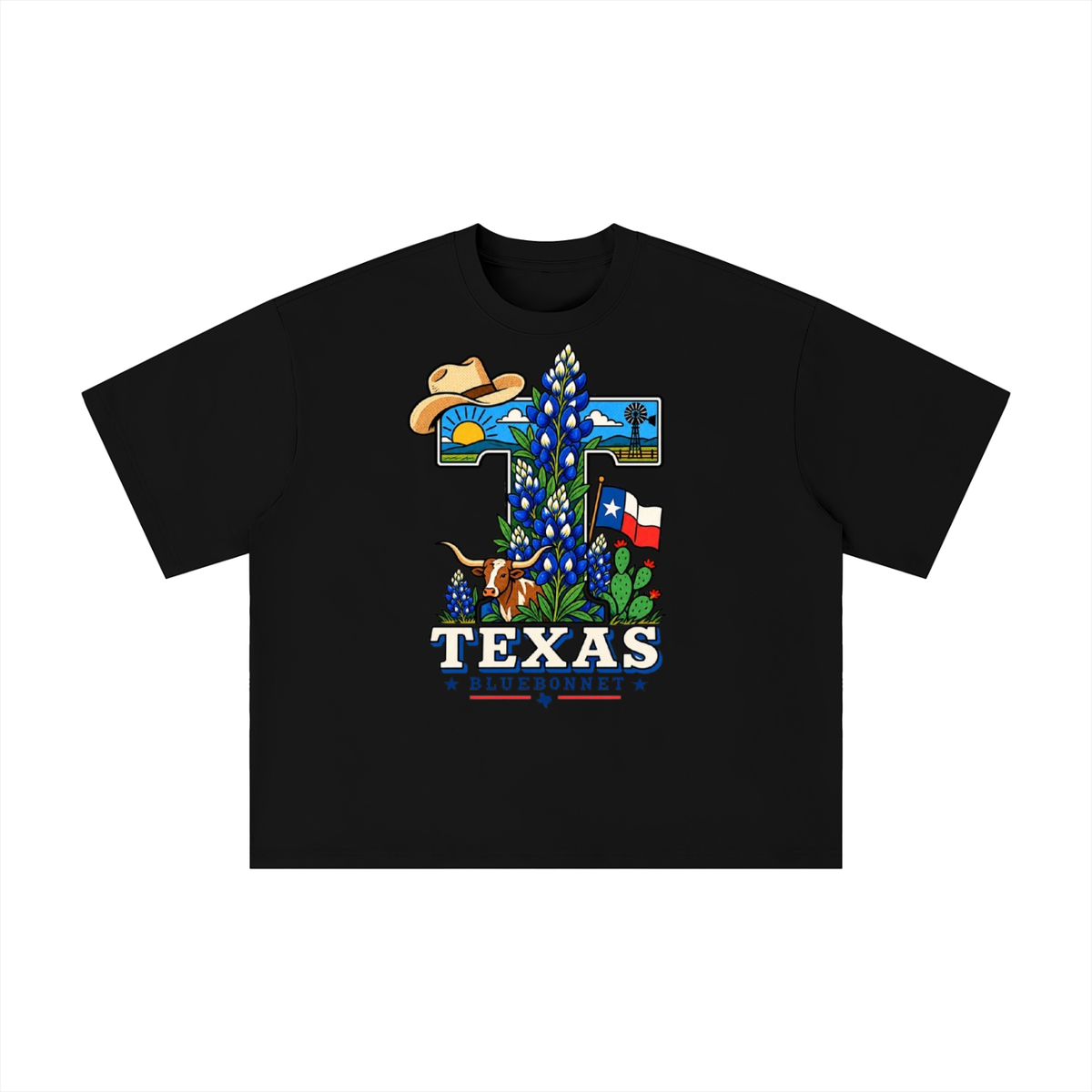 Texas Bluebonnet Longhorn Graphic Tee
