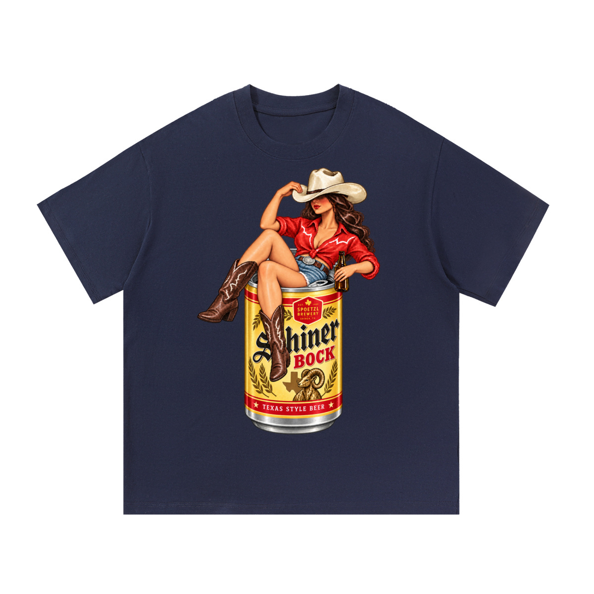 Shiner Bock Texas Cowgirl Vintage Graphic Tee