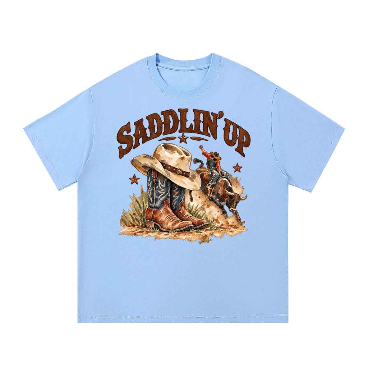Saddlin’ Up Texas Bull Riding Graphic Tee