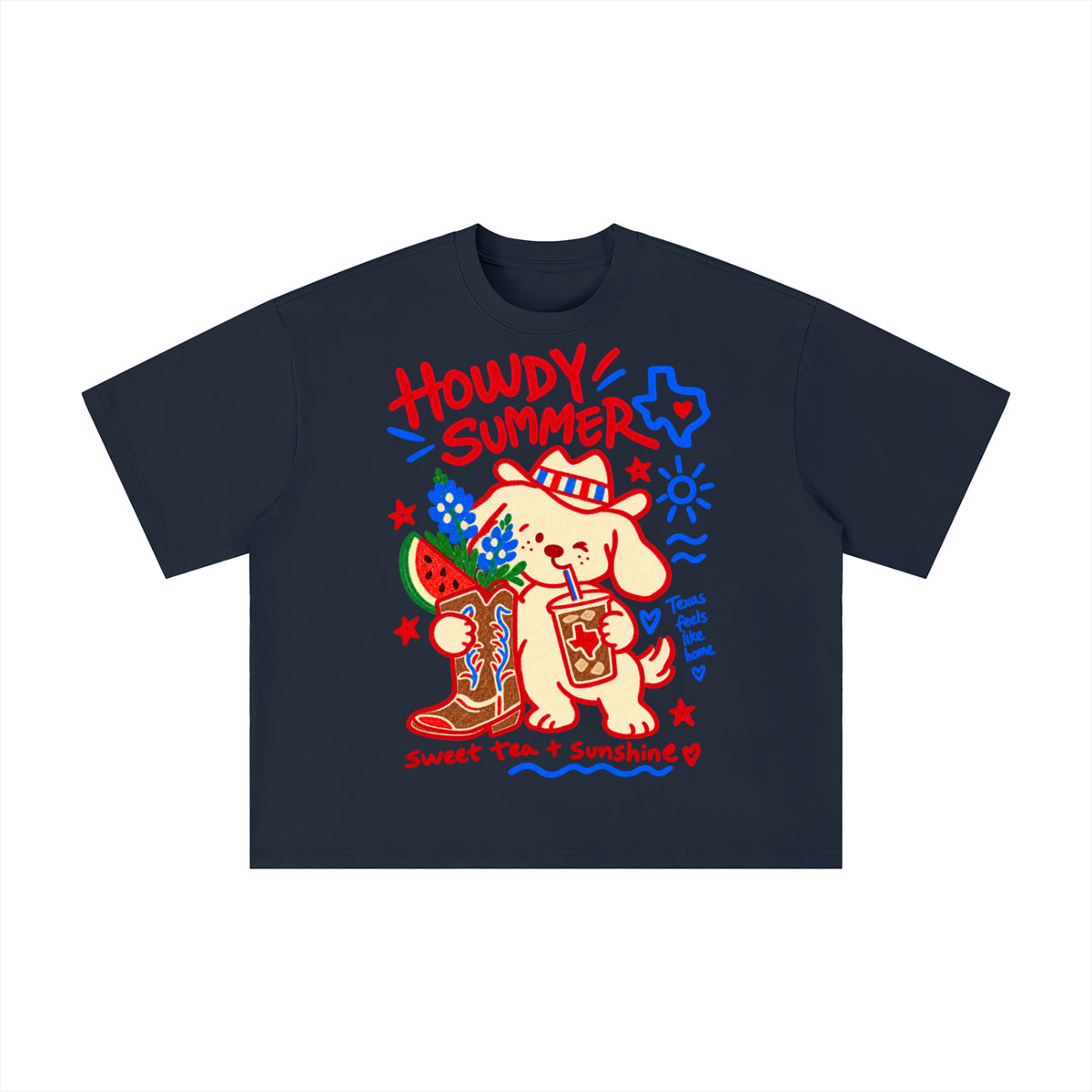 Howdy Summer Texas Puppy Graphic Tee