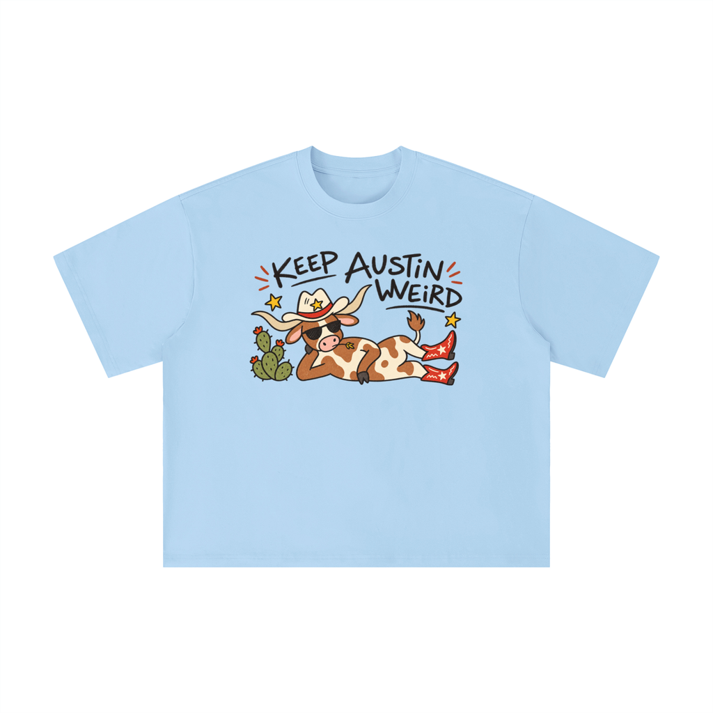 Keep Austin Weird Longhorn Cowboy Graphic Tee