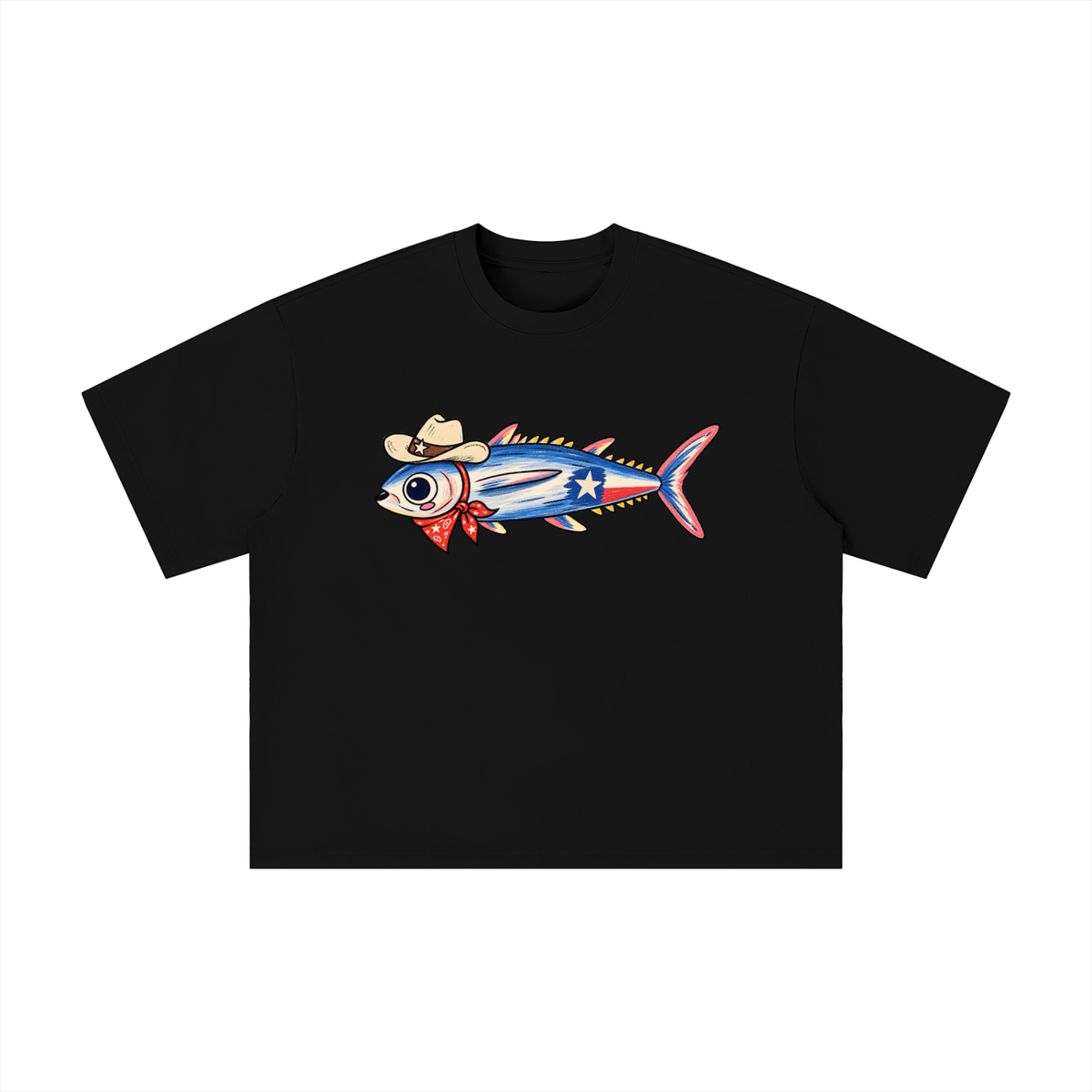 Texas Cowboy Fish Graphic Tee