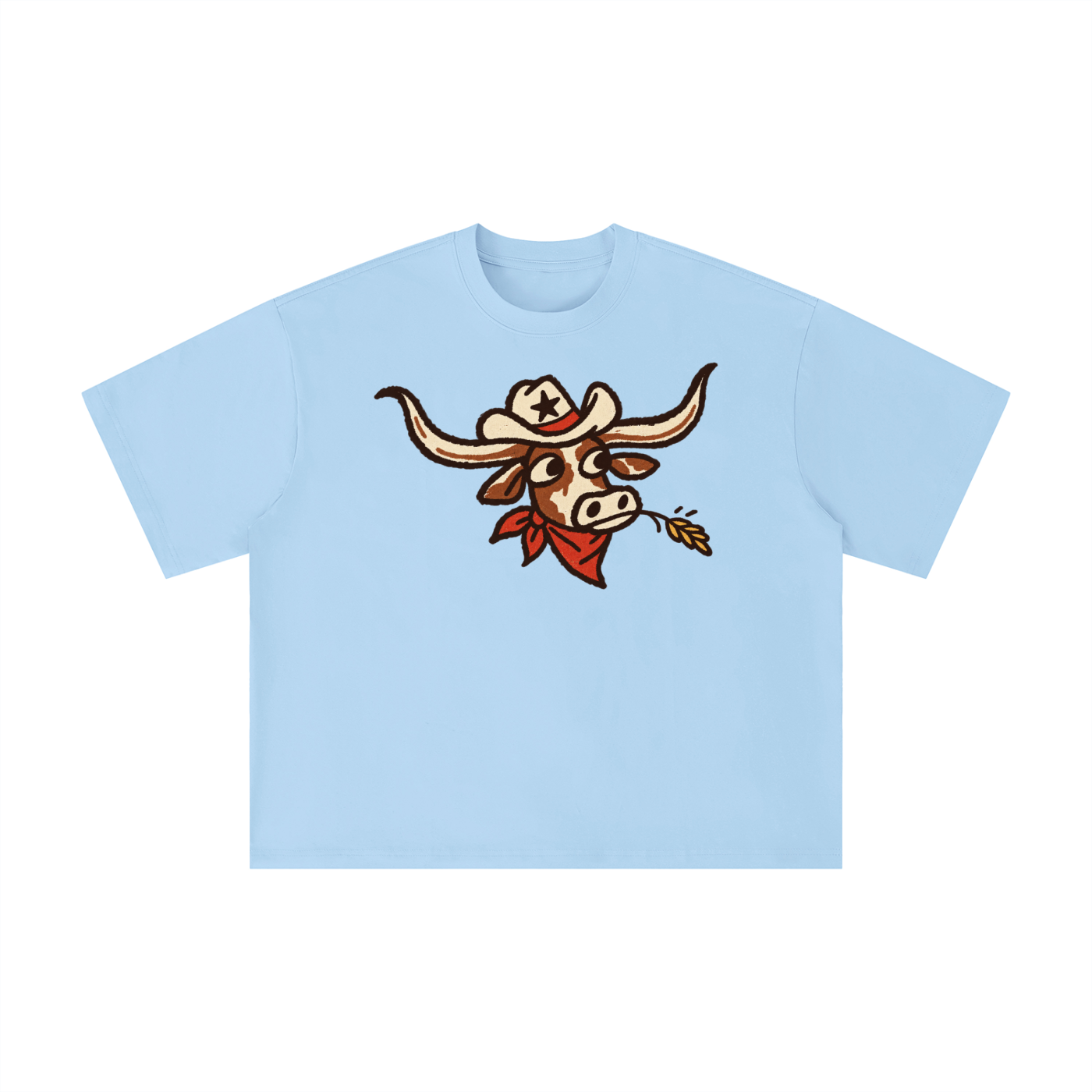 Texas Longhorn Cowboy Doodle Graphic Tee