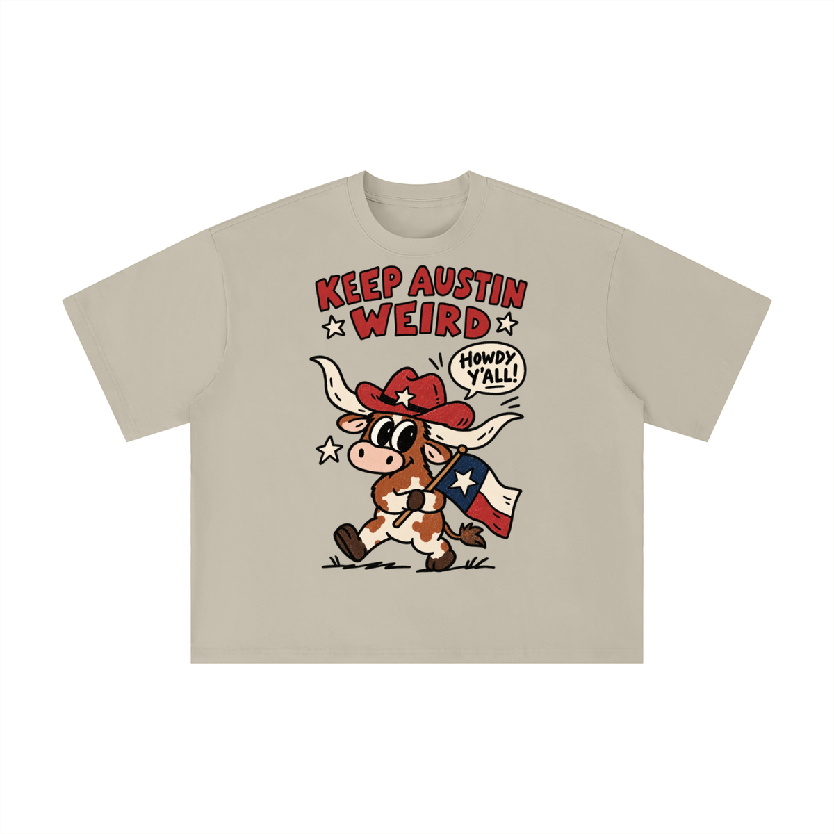 Keep Austin Weird Longhorn Cowboy Tee – Texas Howdy Y’all Graphic Shirt