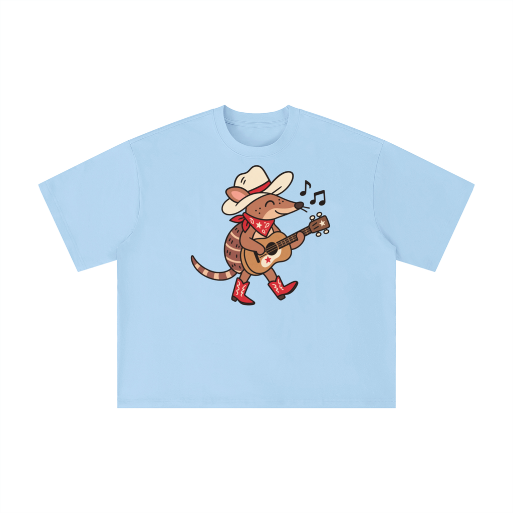 Texas Armadillo Guitar Cowboy Graphic Tee