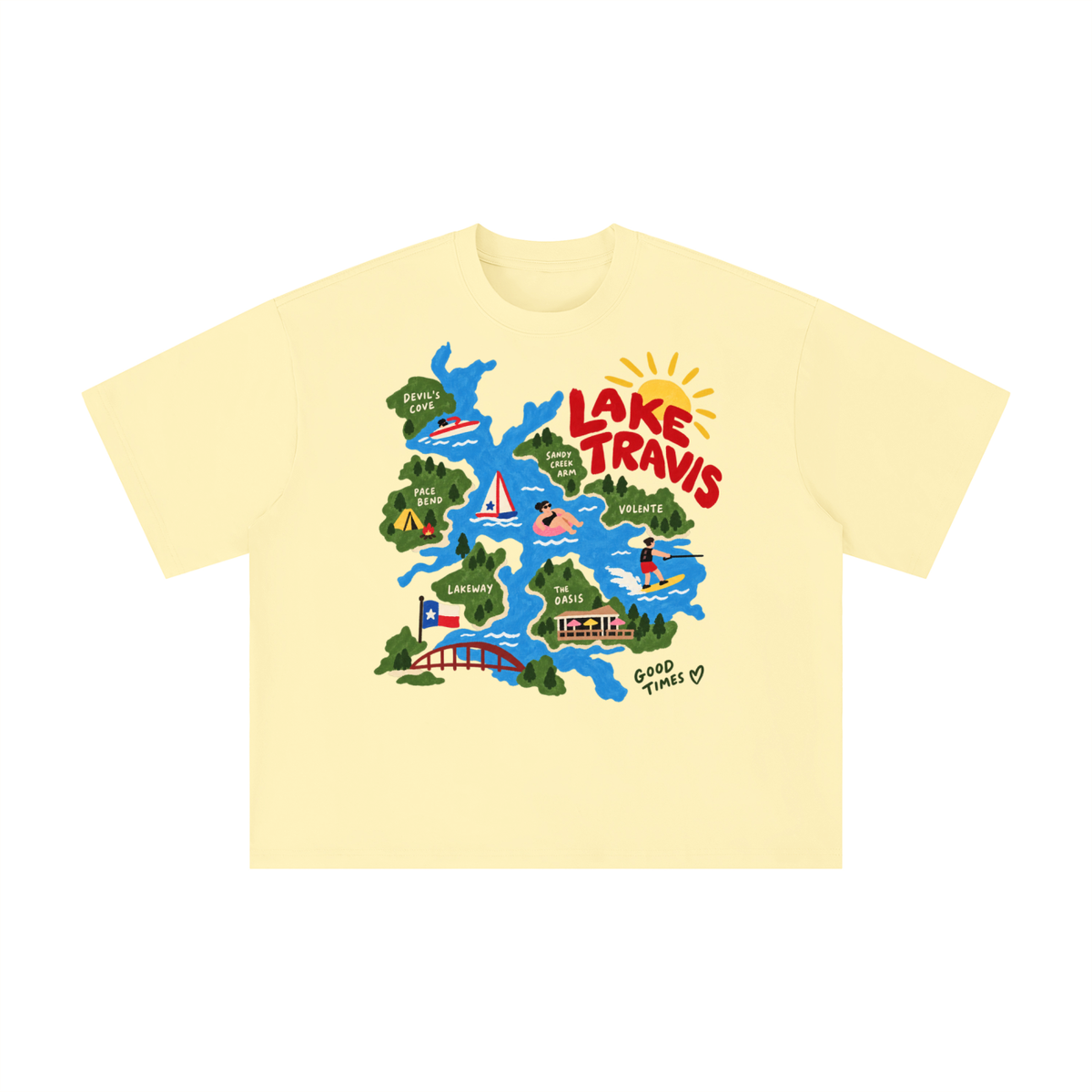 Lake Travis Good Times Vintage Texas Tee