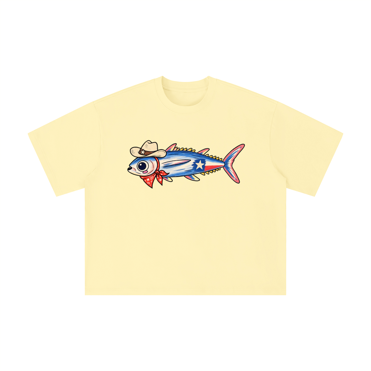 Texas Cowboy Fish Graphic Tee