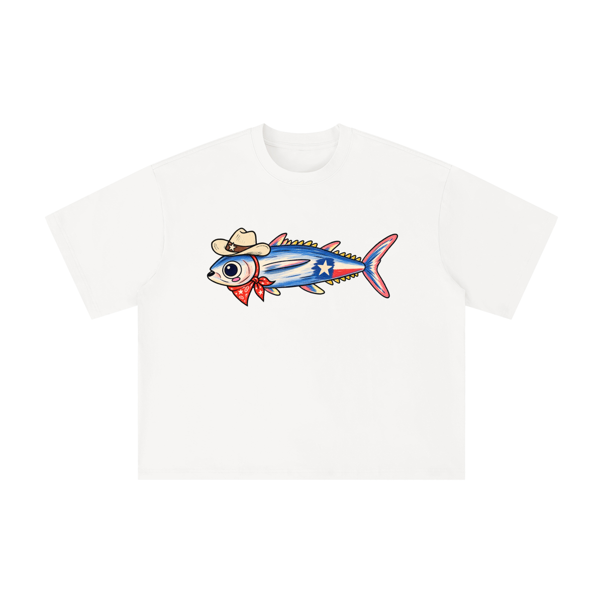 Texas Cowboy Fish Graphic Tee