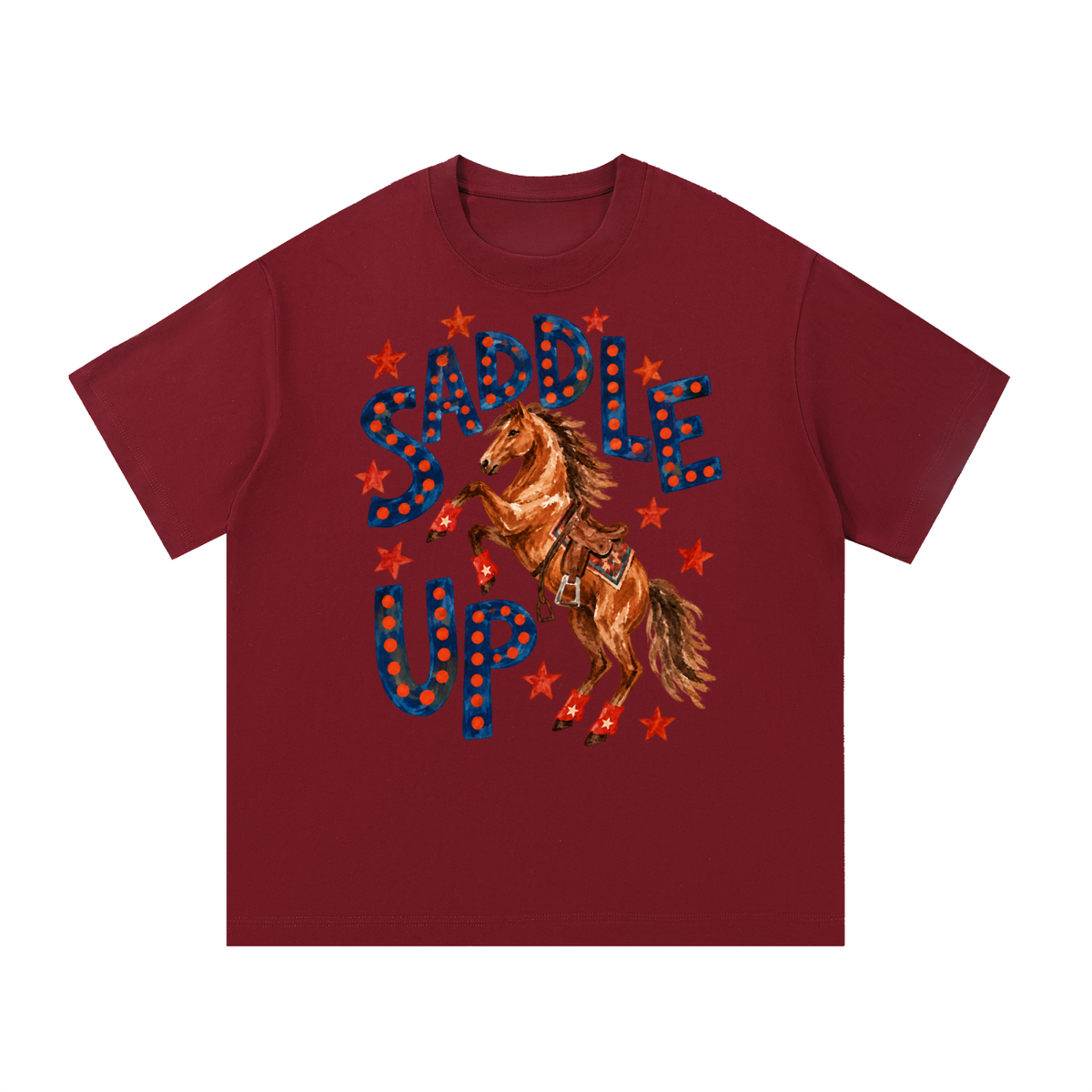 Saddle Up Vintage Western Marquee Graphic Tee